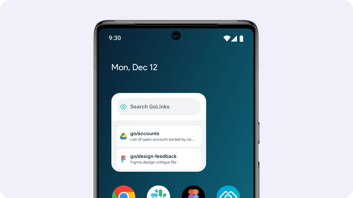 Go links widgets on Android