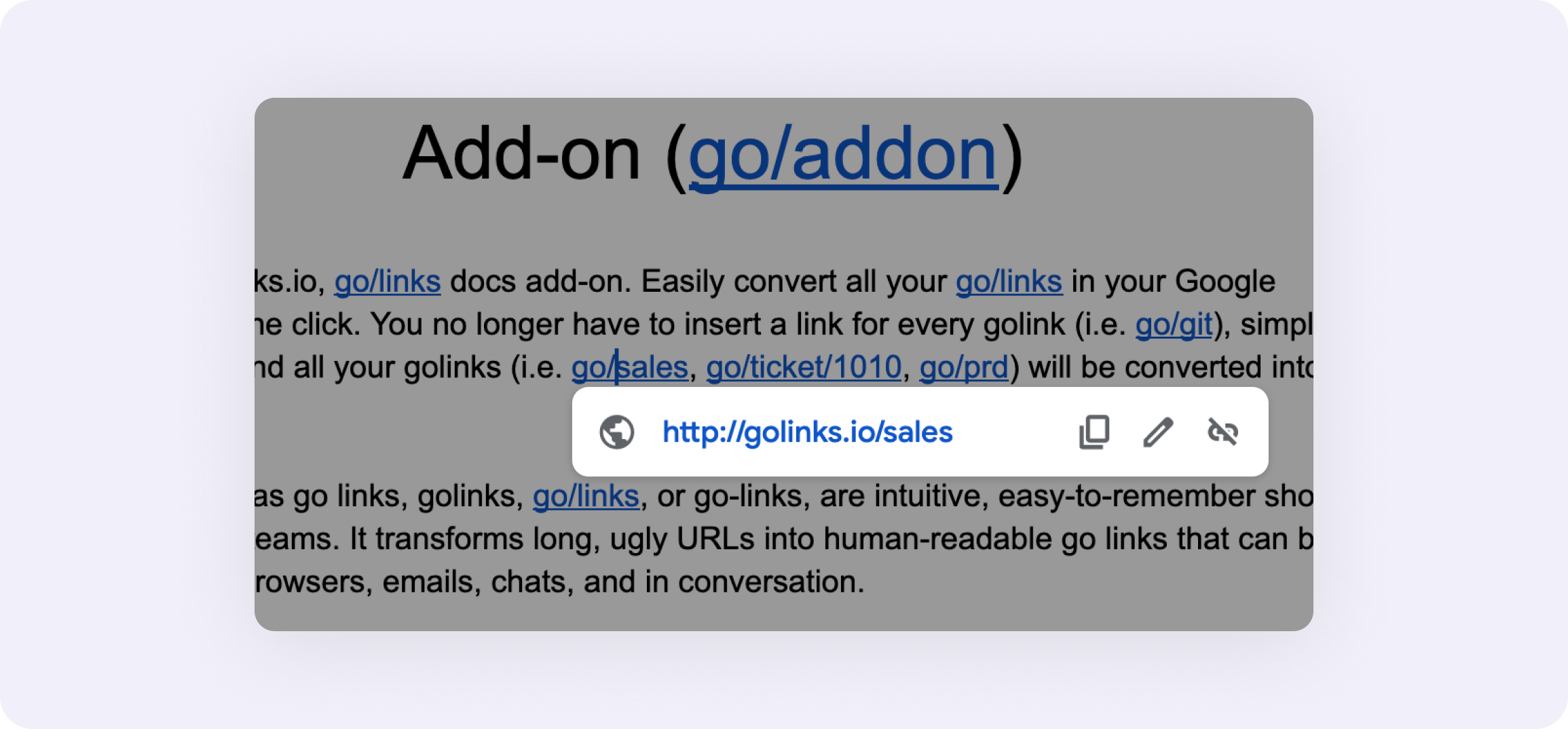 GoLinks in Google Docs