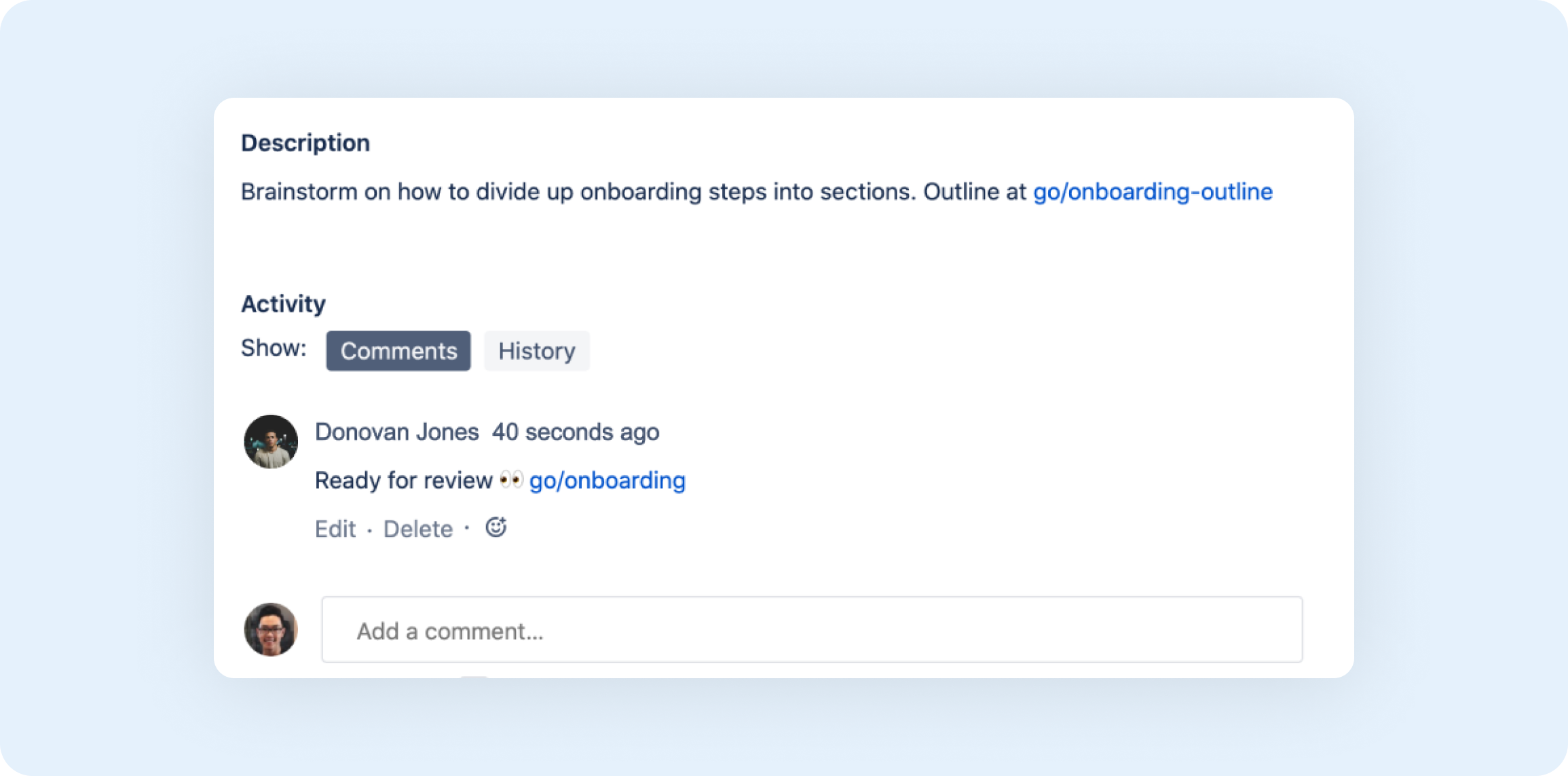 GoLinks in Jira descriptions and comments